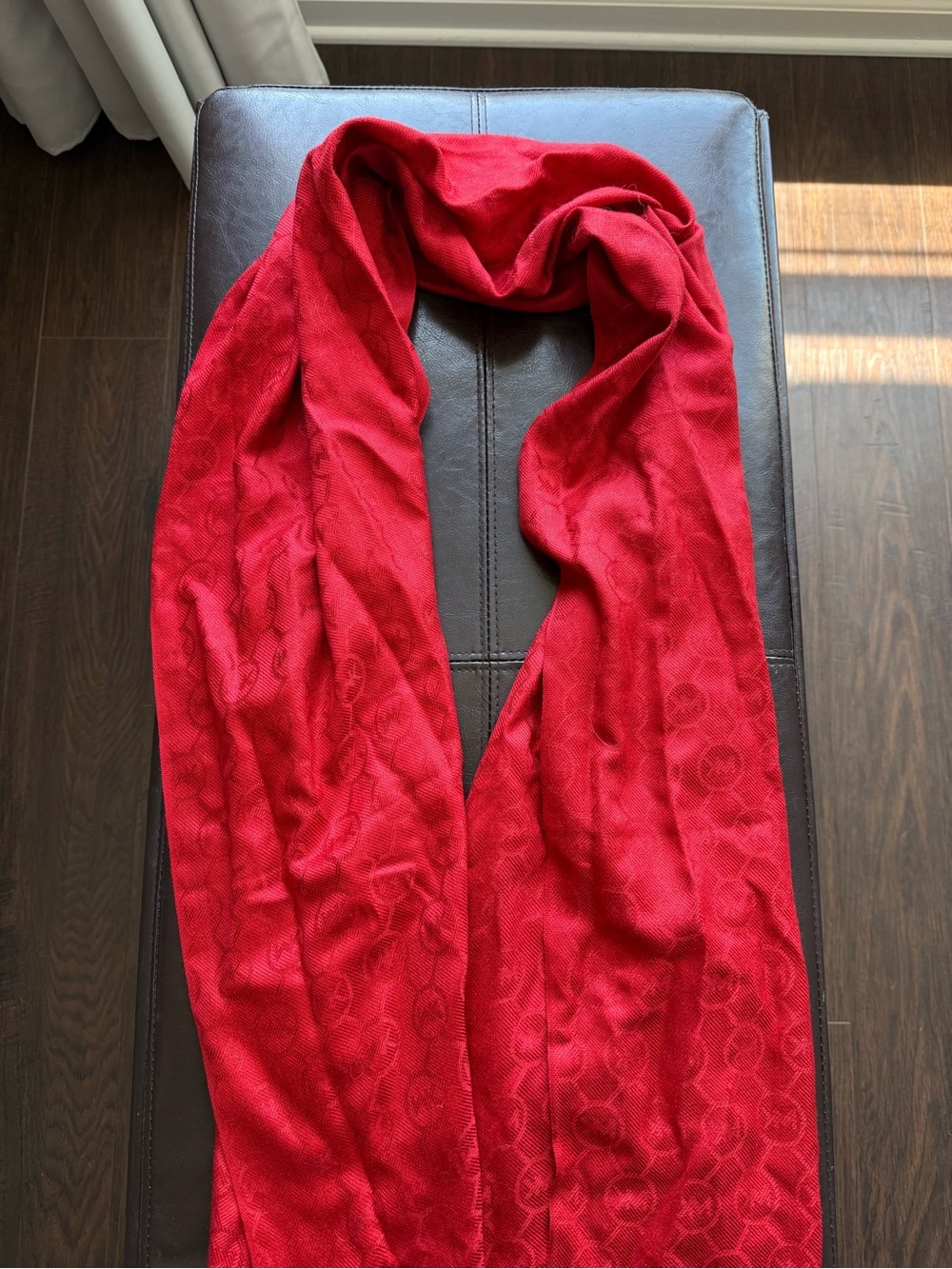 MICHAEL Michael Kors Red Logo Jacquard Scarf